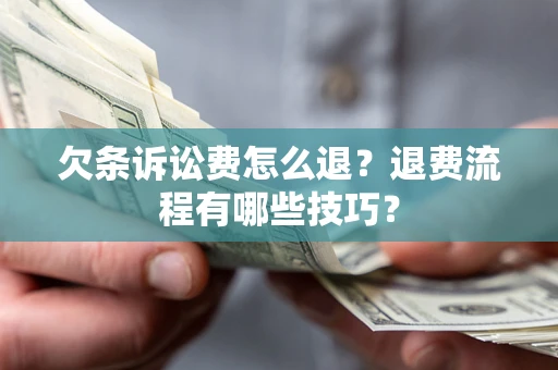 北京欠条诉讼费怎么退？退费流程有哪些技巧？