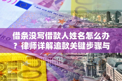 北京借条没写借款人姓名怎么办？律师详解追款关键步骤与证据链构建